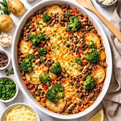 Image of Ground Beef Au Gratin Potatoes with Vegetables