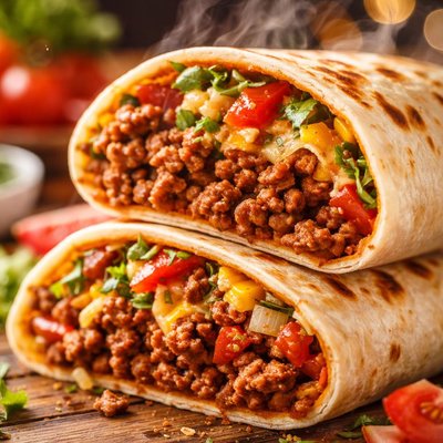 Image of Ground Beef Burritos