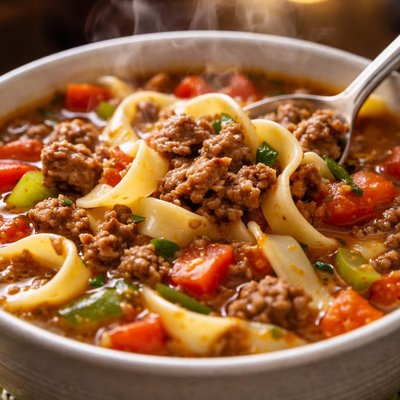 Image of Ground Beef Noodle Soup