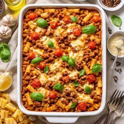 Image of Ground Beef Pasta in the Oven Firinda Kiymali Makarna