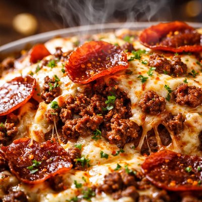 Image of Ground Beef Pepperoni Pizza Casserole
