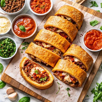 Image of Ground Beef Pepperoni Stromboli