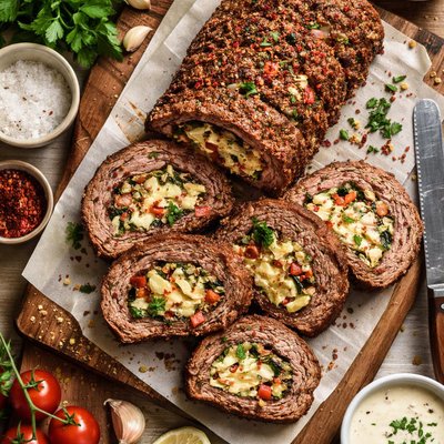 Image of Ground Beef Roll with Stuffing