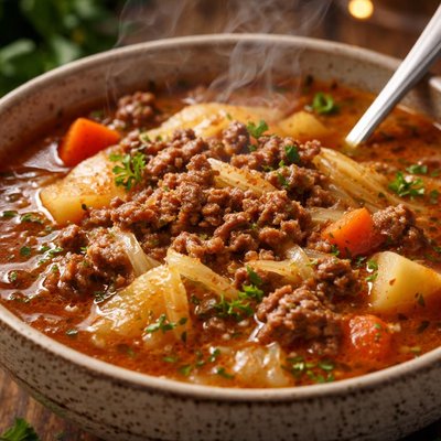Image of Ground Beef Sauerkraut Soup