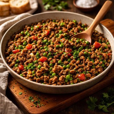 Image of Carne Molida de Res Baja en Sodio con Guisantes