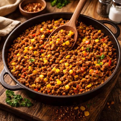 Image of Ground Beef with Sweet Corn in Less Than 30 Minutes