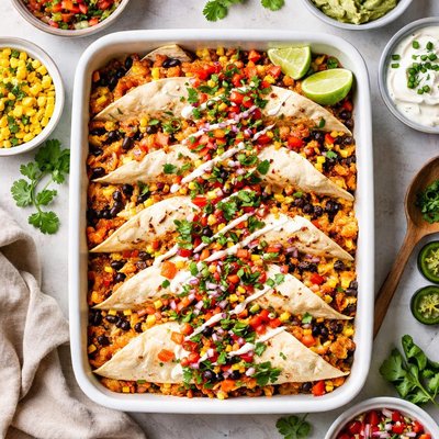 Image of Ground Chicken Mexican Soft Taco Bake Low Fat