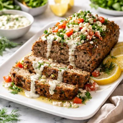 Image of Ground Lamb Loaf Tzatziki Sauce