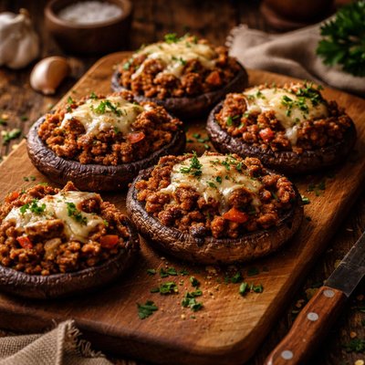 Image of Ground Lamb Stuffed Portabellas