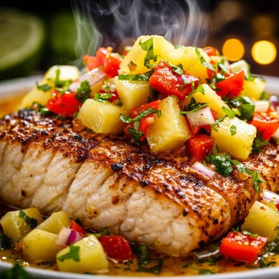 Image of Grouper with Pineapple Salsa
