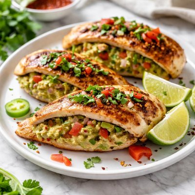 Image of Guacamole Stuffed Chicken