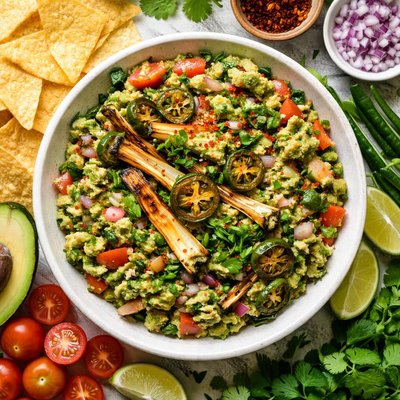 Image of Guacamole with Charred Jalapeno and Scallions