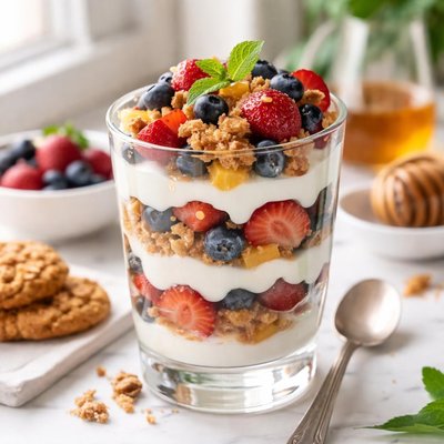 Image of Guiltless Fruit Cookie Parfait