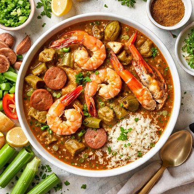 Image of Gumbo with Shrimp Crab Andouille Sausage with Okra
