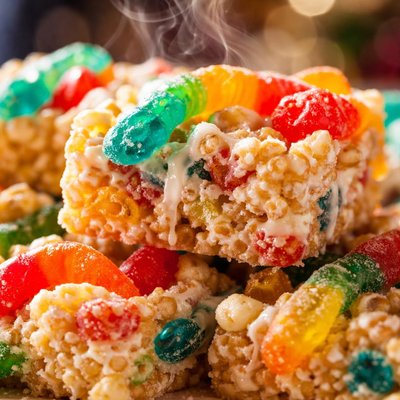 Image of Gummy Worm Marshmallow Treats