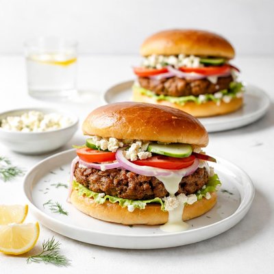 Image of Gyro Burgers with Tzatziki Sauce