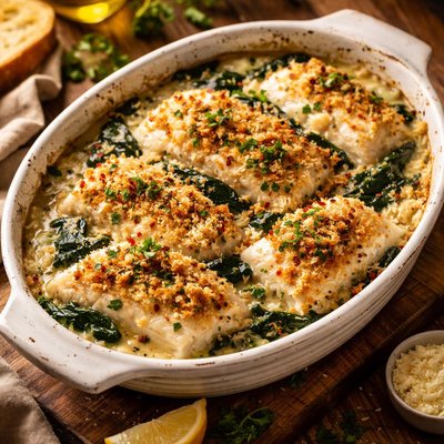 Image of Haddock and Spinach Bake or Cod