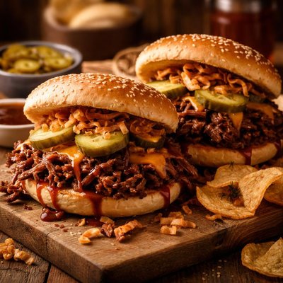 Image of Half Time Shredded Beef Sandwiches