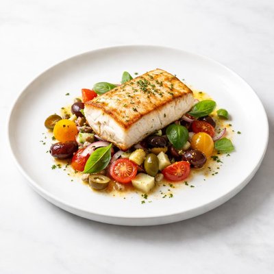Image of Halibut Mediterranean Style
