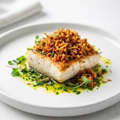 Image of Halibut Onion Crunch