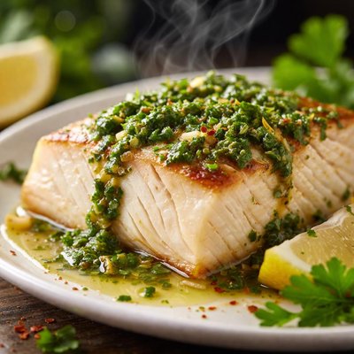 Image of Halibut with Herb Sauce