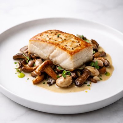Image of Halibut with Mushrooms