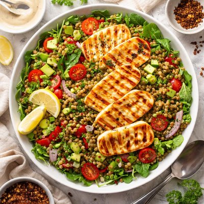 Image of Halloumi and Lentil Salad
