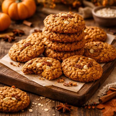 Image of Halloween Pumpkin Oatmeal Cookies