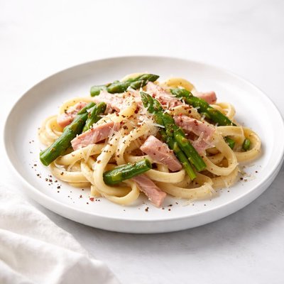 Image of Ham and Asparagus Fettuccine