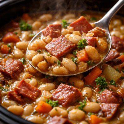 Image of Ham and Beans Crock Pot