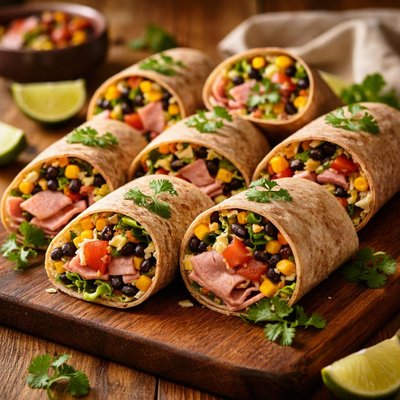 Image of Ham and Black Bean Wraps Ww
