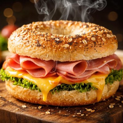 Image of Whole30 Ham and Cheese Bagel