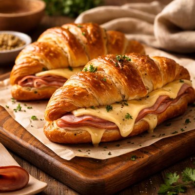 Image of Croissant de jamón y queso vegetariano