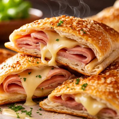 Image of Ham and Cheese Foldover Sandwiches