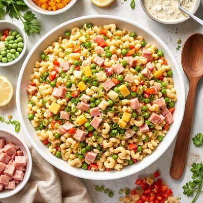 Image of Ham and Cheese Macaroni Salad