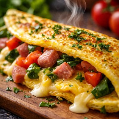 Image of Whole30 Ham and Cheese Omelette