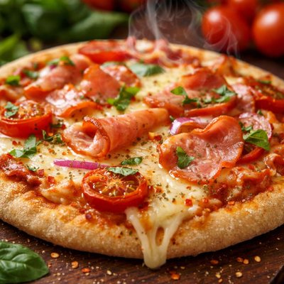 Image of Ham and Cheese Pita Pizza