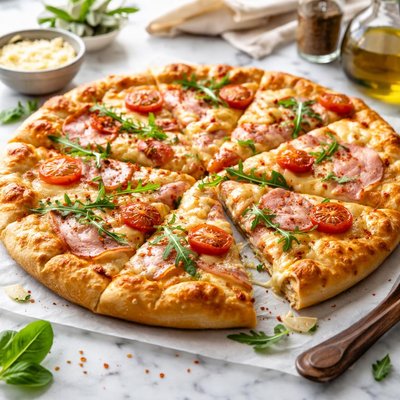 Image of Vegan Ham and Cheese Pizza