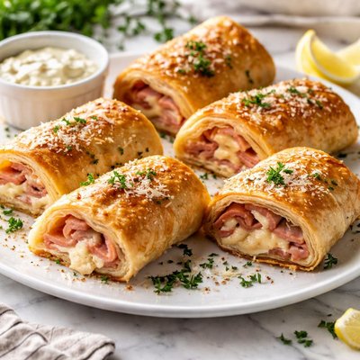 Image of Ham and Cheese Strudels Appetizer Paula Deen