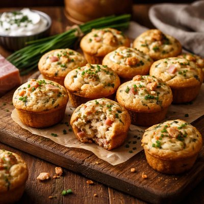 Image of Ham and Chive Mini Muffin Appetizers