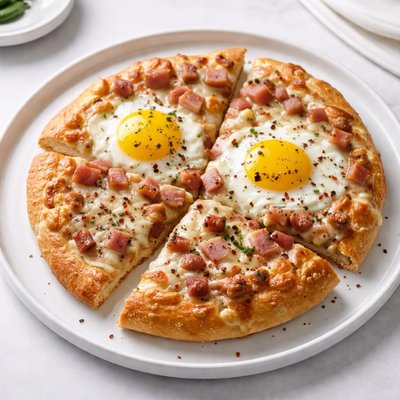Image of Ham and Egg Biscuit Pizza