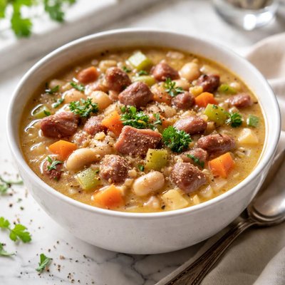 Image of Ham and Great Northern Bean Soup for the Crock Pot