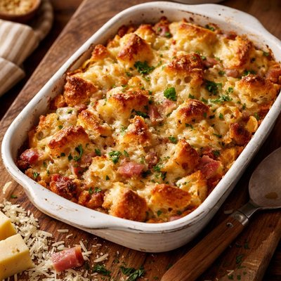 Image of Ham and Gruyere Bread Pudding