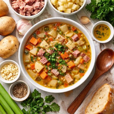 Image of Ham and Potato Soup No Milk or Cream