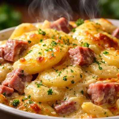 Image of Ham and Scalloped Potatoes Crock Pot Recipe
