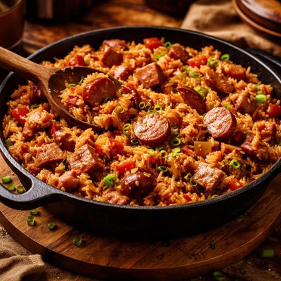 Image of Ham and Smoked Sausage Jambalaya