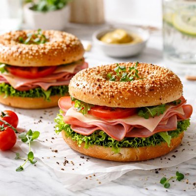 Image of Ham and Swiss Bagels