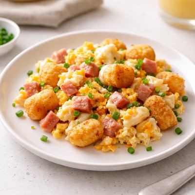 Image of Ham and Tater Tots Crock Pot Breakfast