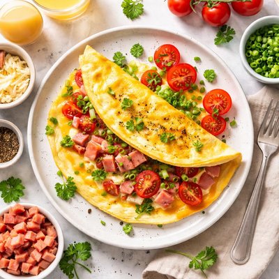 Image of Ham and Tomato Omelet