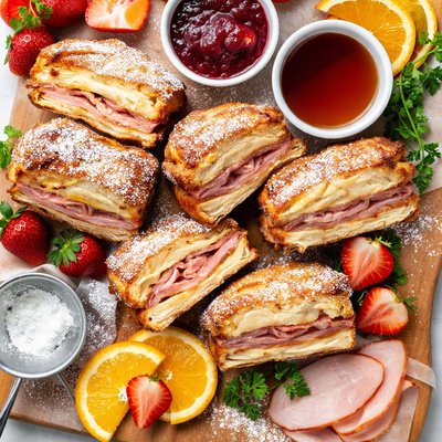 Image of Ham and Turkey Monte Cristo Sandwiches